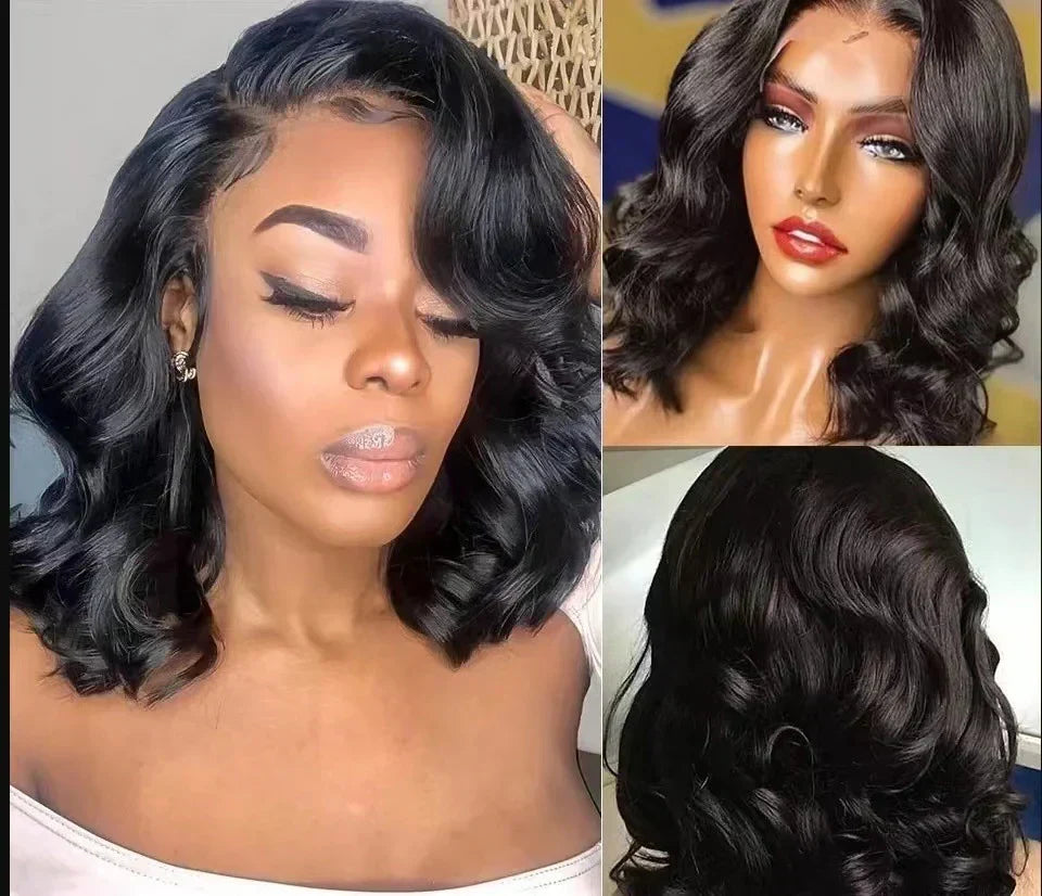 Women's Fashion Black Split Short Curly Hair Wigs
