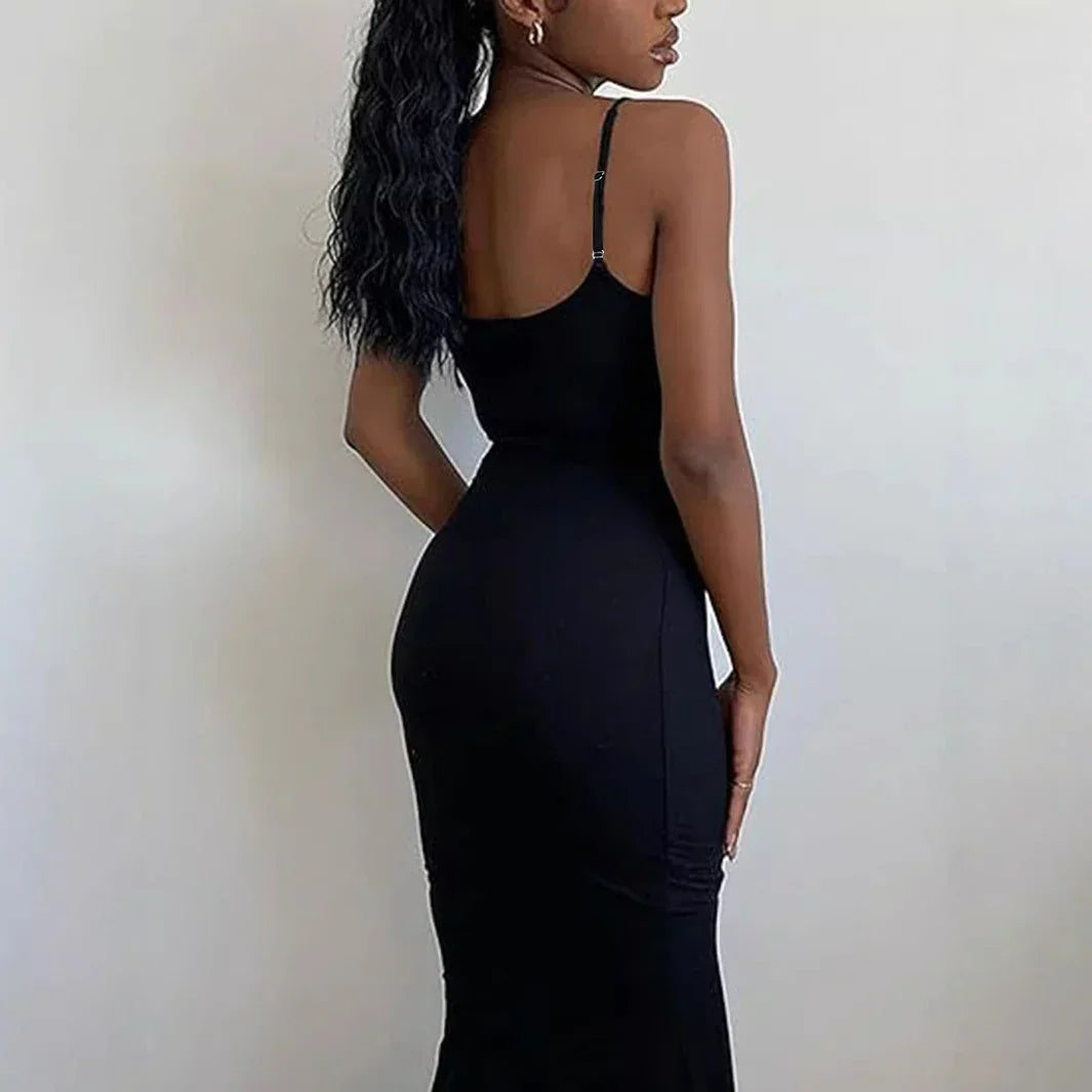 Summer Sling Fashion Sexy Backless High Waist Skinny Sheath Fishtail Dress