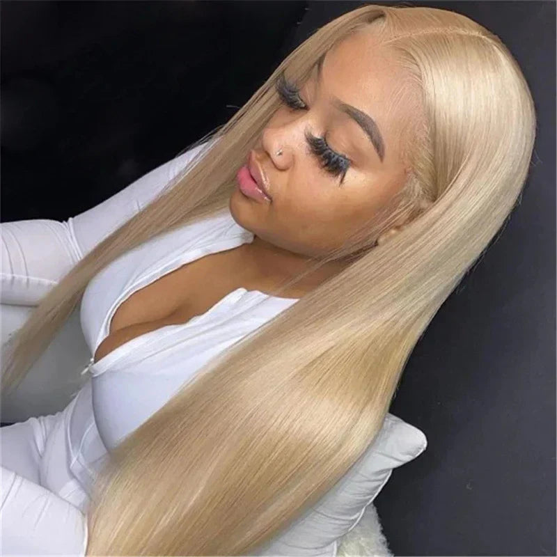 Women's Mid-length Straight Waist-length real human hair