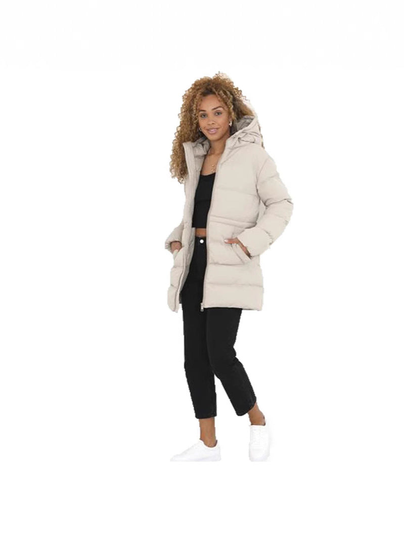 Thick Hooded Thigh Long Winter Warm-keeping Cotton Clothing Women