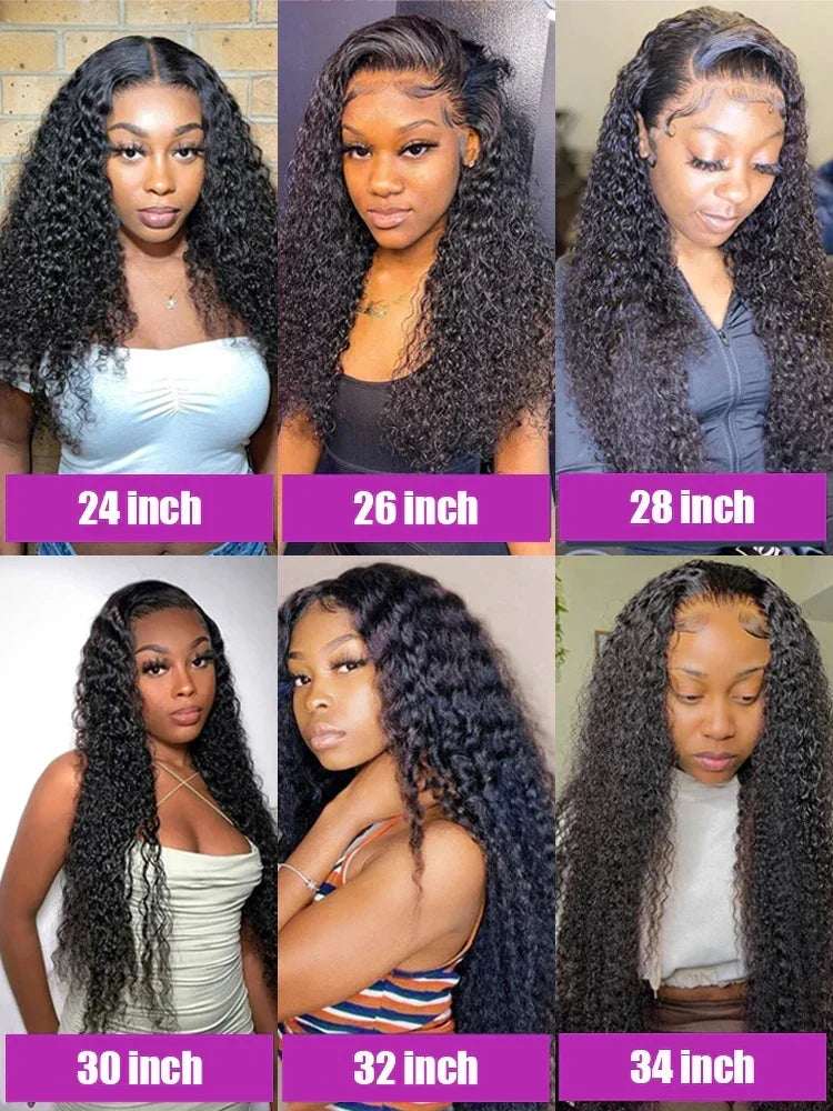Deep Wave Hd Lace Front Human Hair Curly Wigs
