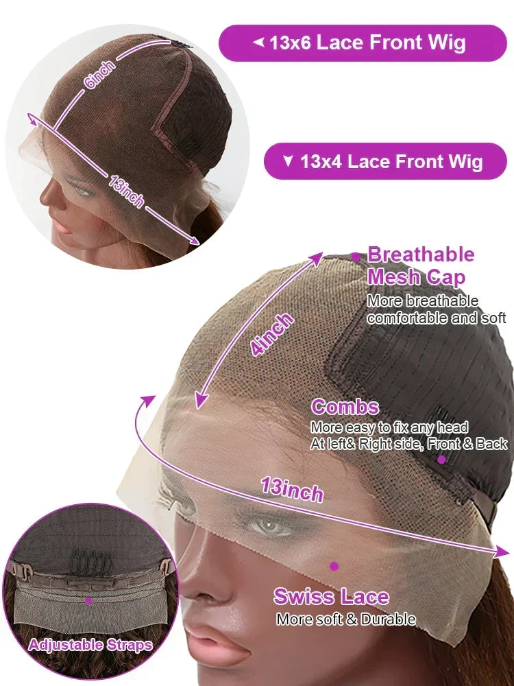 Chocolate Brown Hd Lace Frontal Curly Wigs