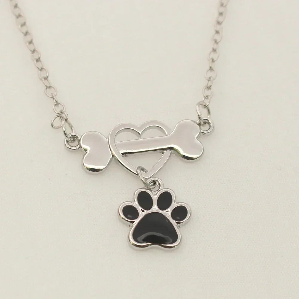 Cute Fashion Dog's Paw Love Necklace For Women