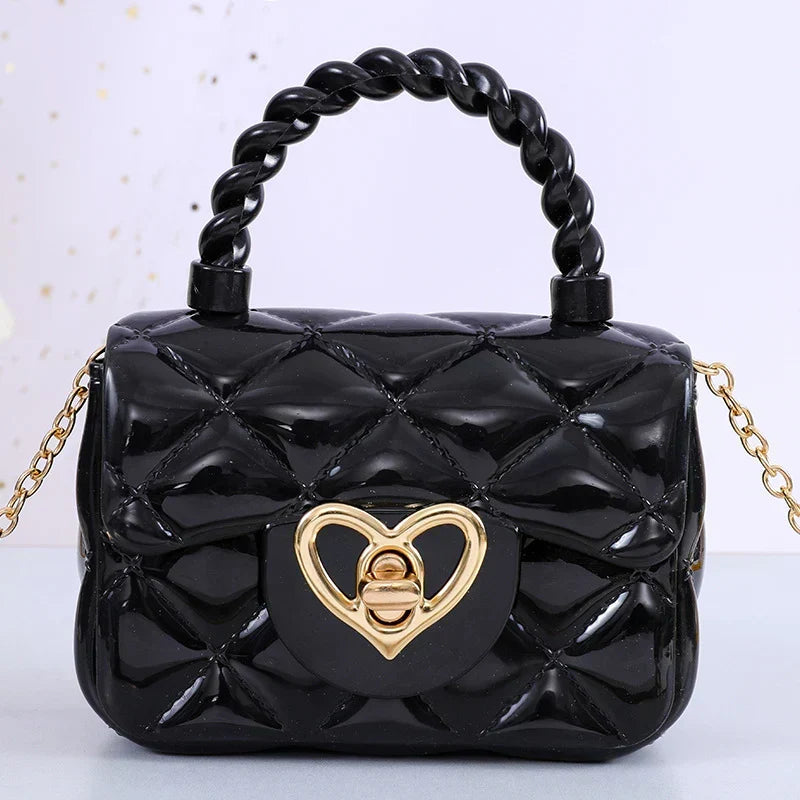 Plastic Transparent Jelly Mini Love Handbag