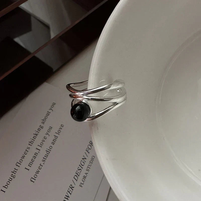 Cross Simple Black Agate Texture Multi-layer