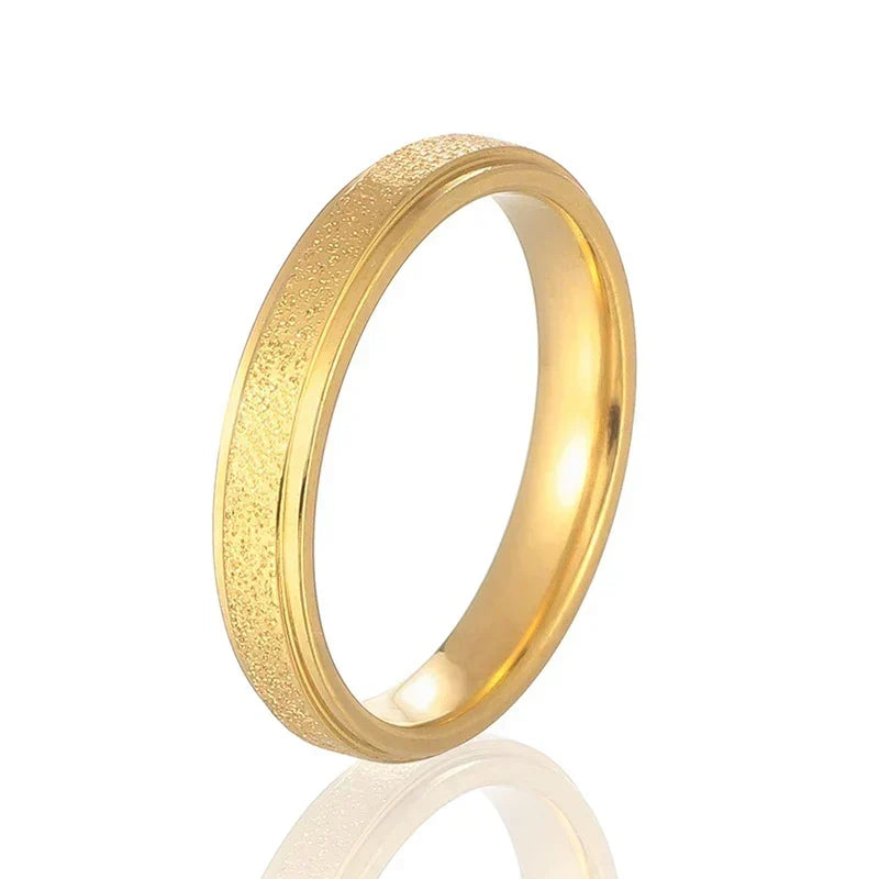 Zircon Popular Titanium Steel Diamond Frosted Ring