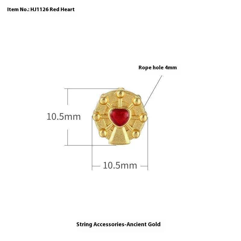 Alluvial Gold Ancient Yellow Gold Lucky Beads Diy Accessories