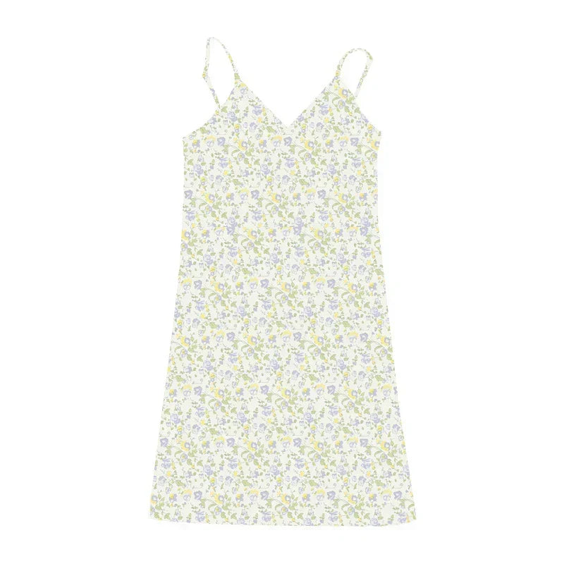 Women's Pure Desire Retro Print V-neck Suspender Dress