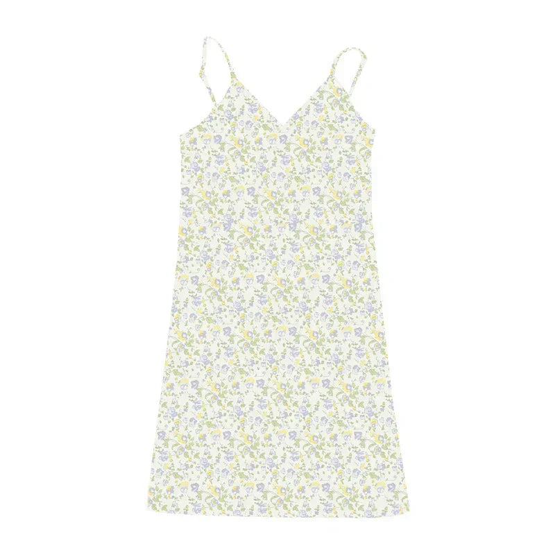 Women's Pure Desire Retro Print V-neck Suspender Dress