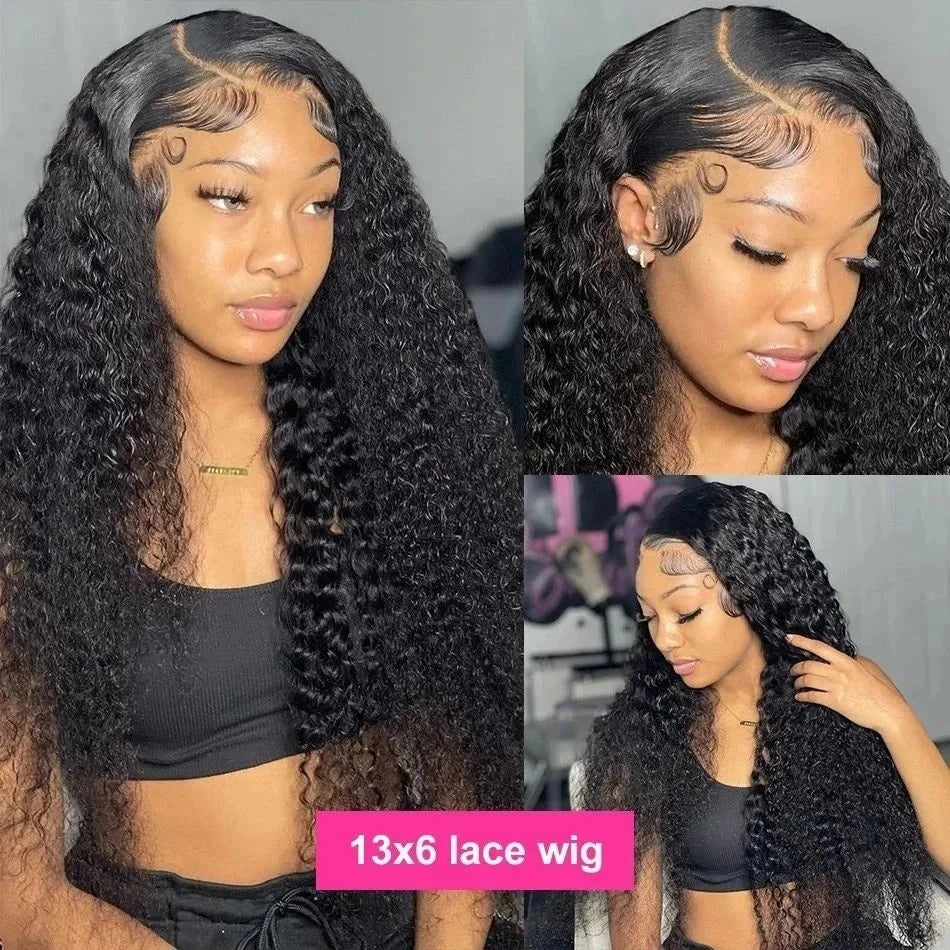 Deep Wave Lace Frontal Curly Wigs