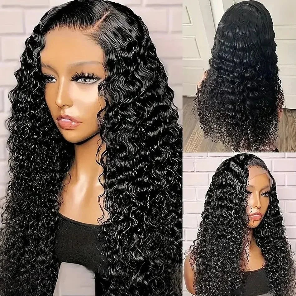 Deep Wave Lace Frontal Curly Wigs