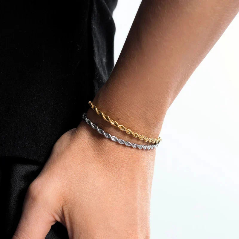 Fashion Simple Titanium Steel Twist Bracelet