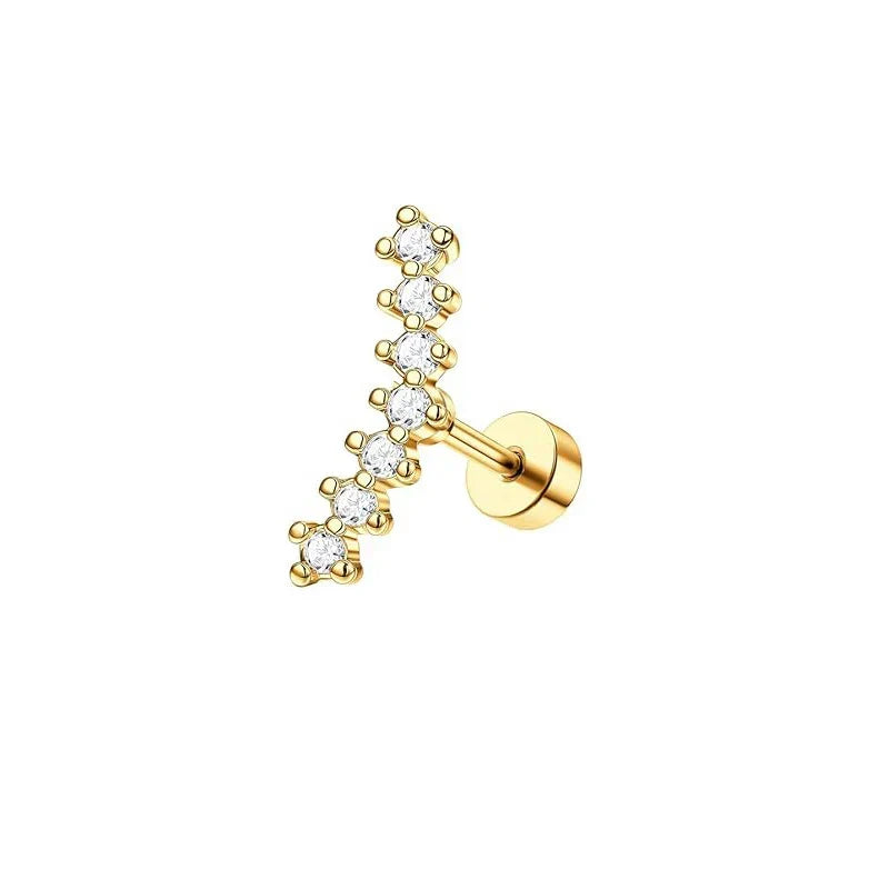 Screw Screw Round Piece Ear Studs Stainless Steel Electroplating Ear Ear Bone Pin