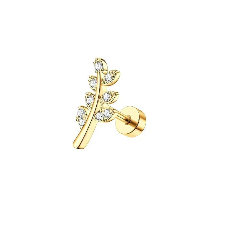 Screw Screw Round Piece Ear Studs Stainless Steel Electroplating Ear Ear Bone Pin