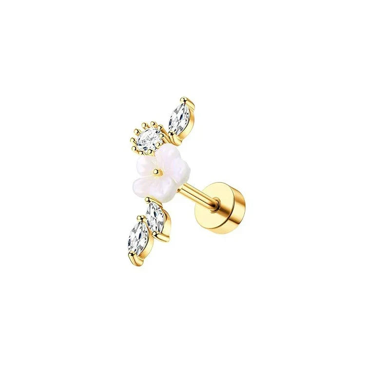 Screw Screw Round Piece Ear Studs Stainless Steel Electroplating Ear Ear Bone Pin