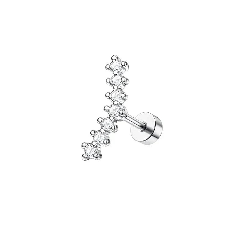 Screw Screw Round Piece Ear Studs Stainless Steel Electroplating Ear Ear Bone Pin