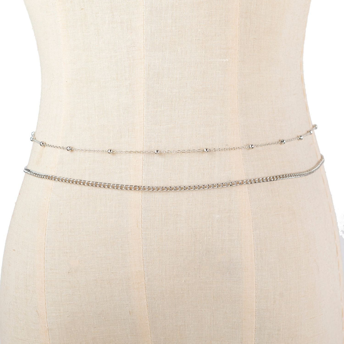 Women's Fashion Round Beads Chain Double-layer Waist Chain