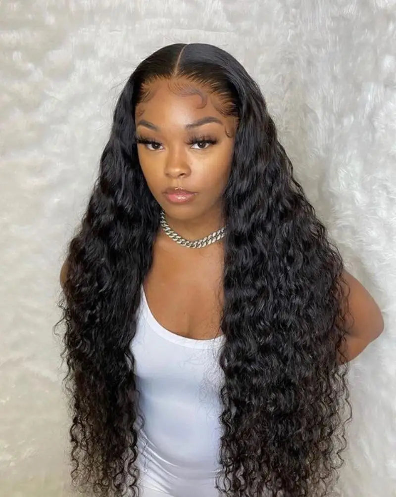 Brazilian Transparent preplucked curly wigs