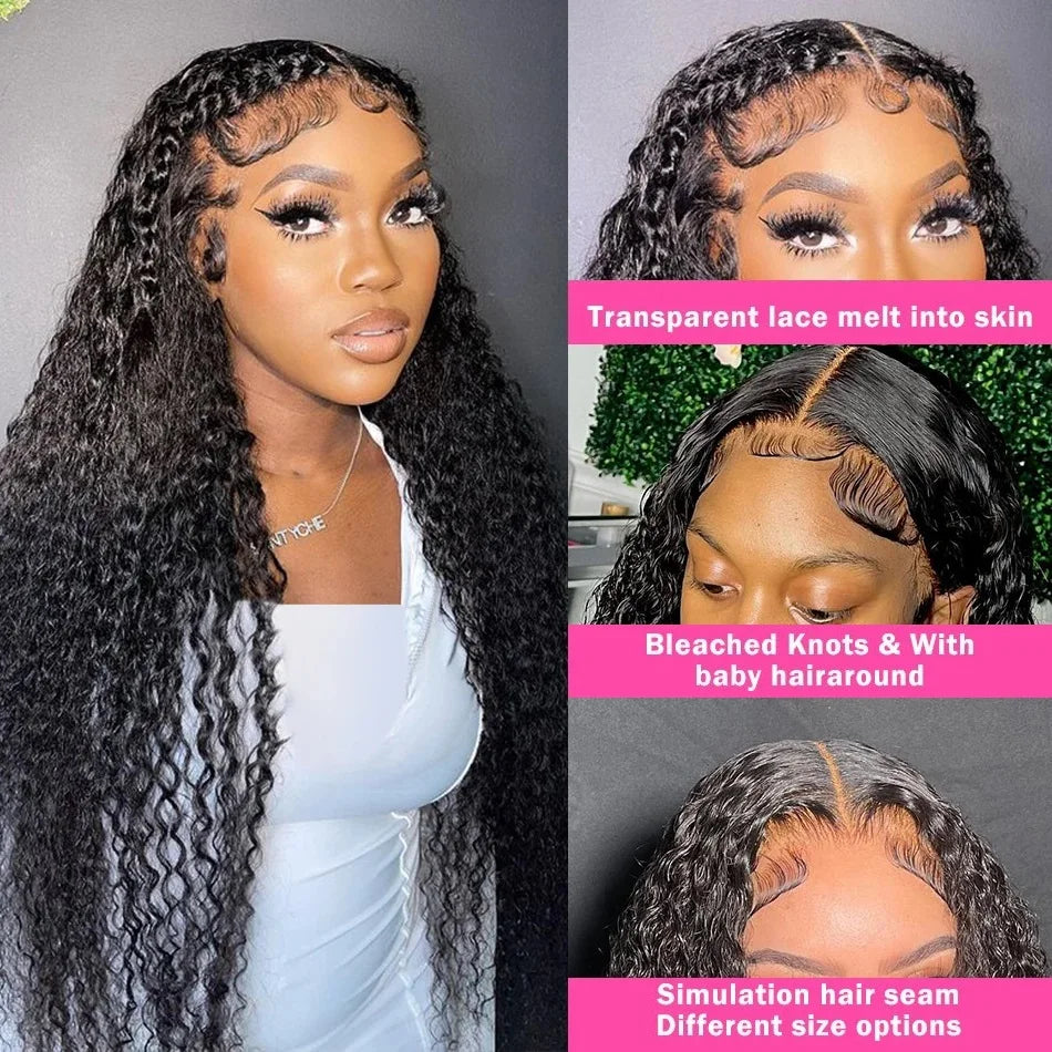 Brazilian Transparent preplucked curly wigs