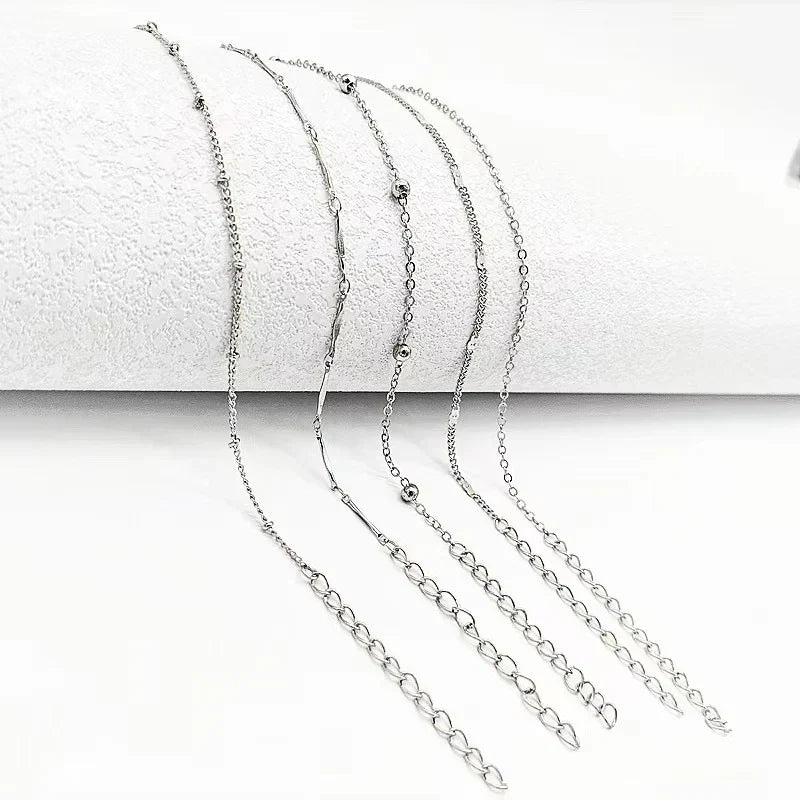 Stylish Simple And Versatile Anklets 5 Pieces Suit Combination