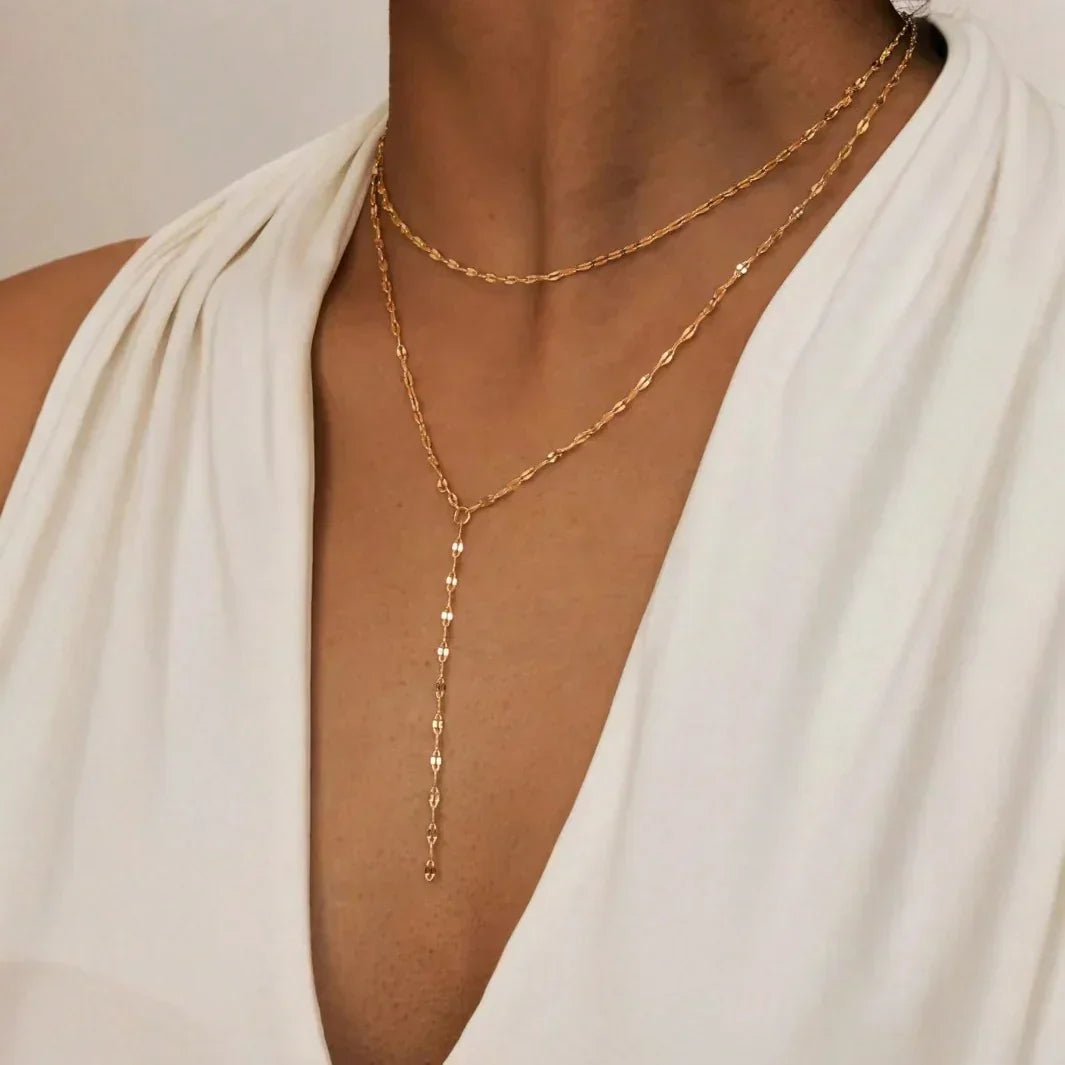 Simple Lasso Y-shaped Pendant Necklace