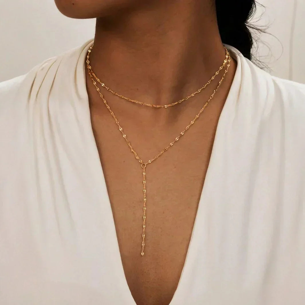 Simple Lasso Y-shaped Pendant Necklace