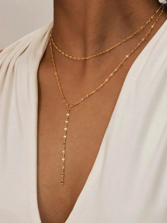 Simple Lasso Y-shaped Pendant Necklace