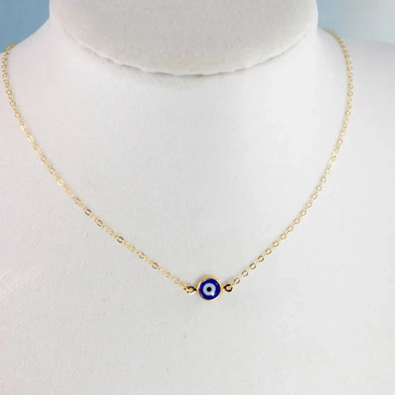 Fashion Simple Blue Eye Pendant Necklace