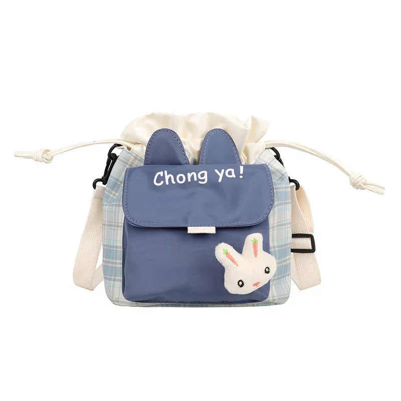 Cartoon Bucket Bag Literary Student Canvas Bag Shoulder Messenger Bag