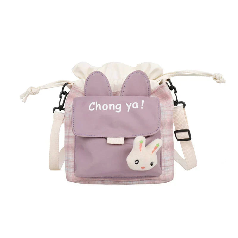 Cartoon Bucket Bag Literary Student Canvas Bag Shoulder Messenger Bag