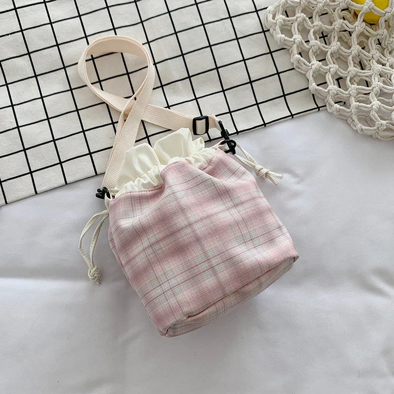 Cartoon Bucket Bag Literary Student Canvas Bag Shoulder Messenger Bag