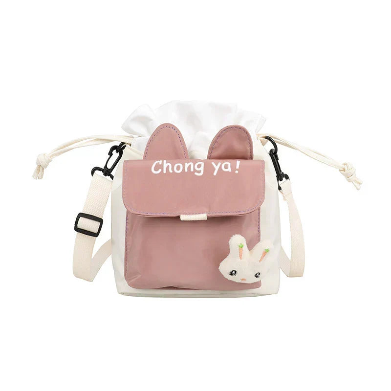 Cartoon Bucket Bag Literary Student Canvas Bag Shoulder Messenger Bag