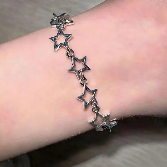 Retro Popular Hollow Out Pentagram Bracelet