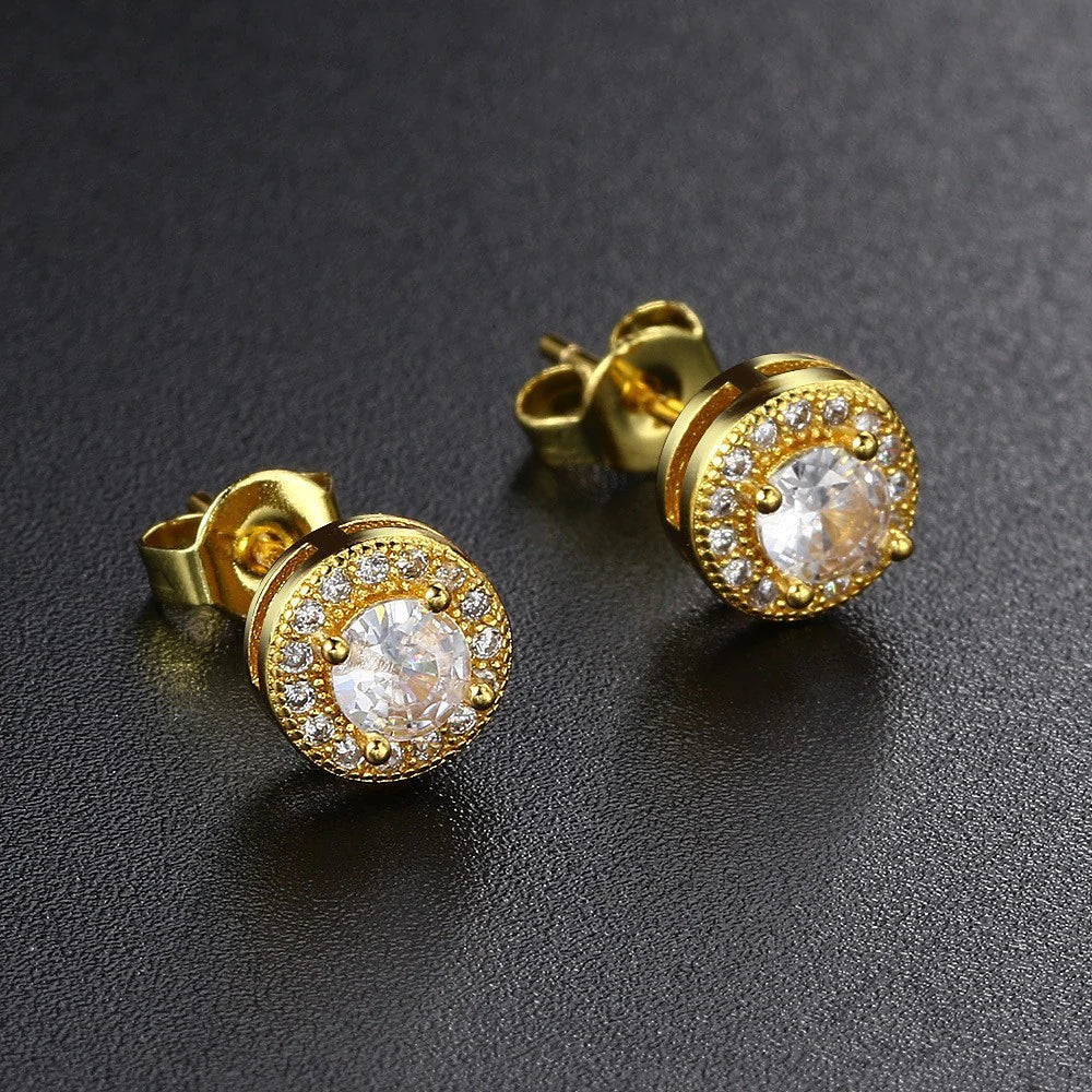 Geometric Female Full-jeweled Stud Earrings